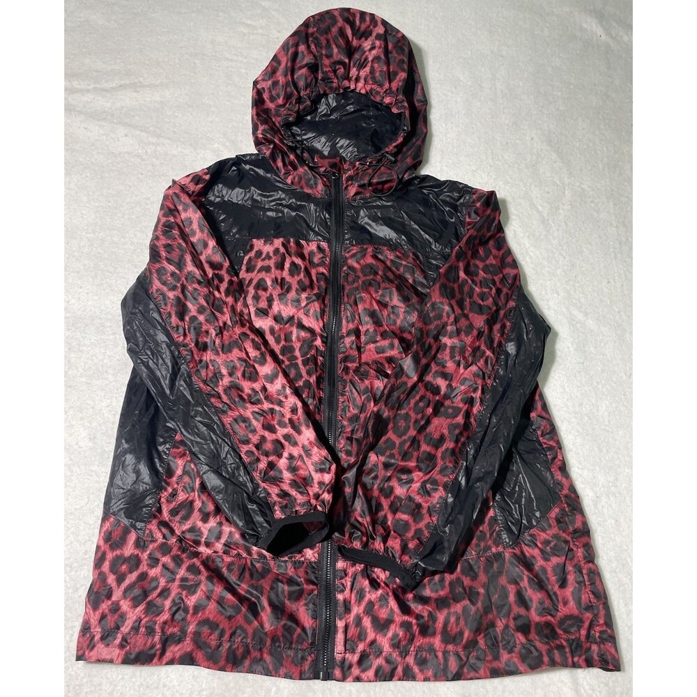 Cheetah Print Lightweight Pink & Black Raincoat Windbreaker Women’s